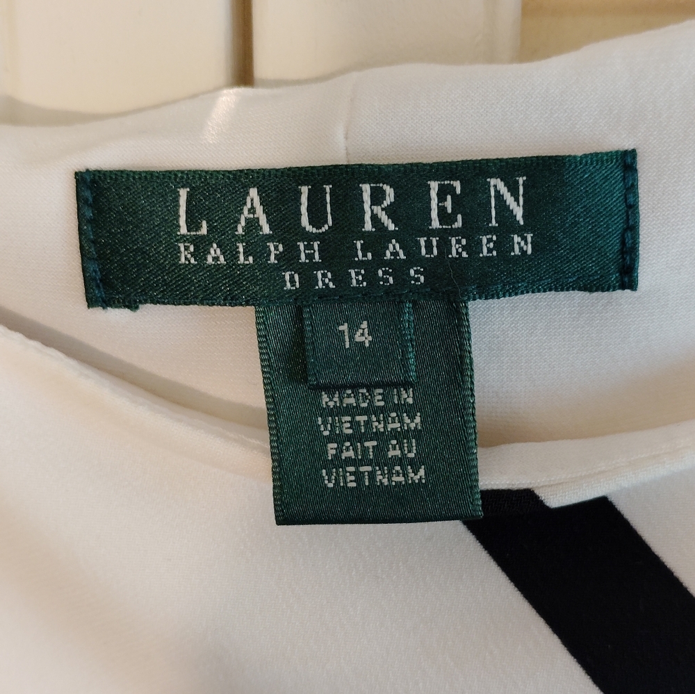 Ralph Lauren Black and White Striped Midi Dress - Picture 5 of 8